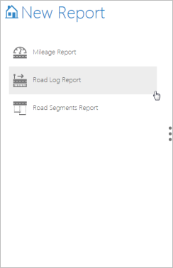 Creating a new road log report